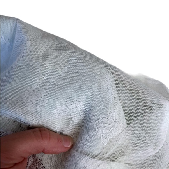 VTG EUC Mint Green Floral Damask w/White Sheer Overlay Back Zip Sz XL /VTG 16 - Picture 5 of 8